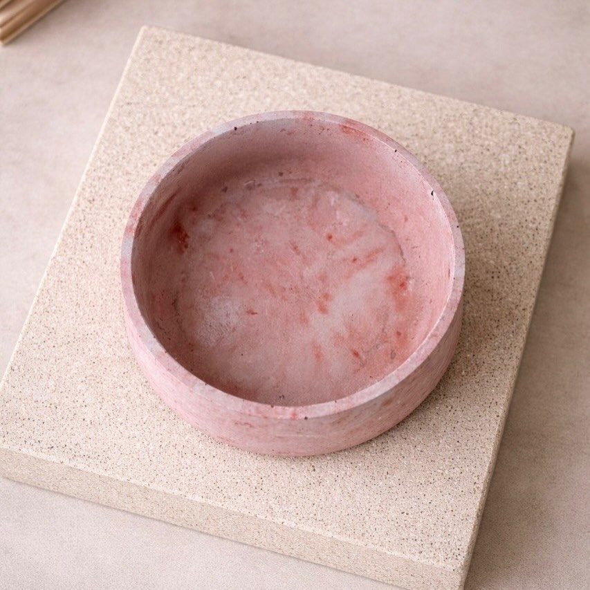 Ribbed Cement Vase and Bowl — view 5