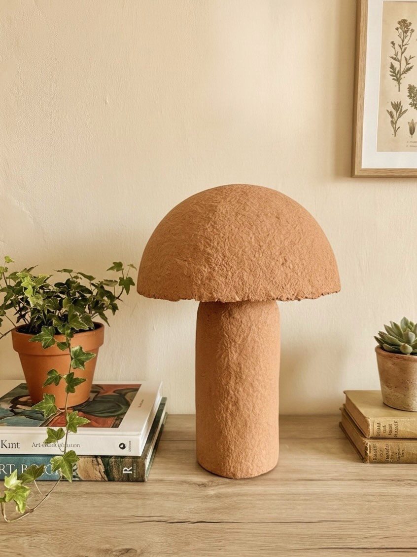 Terracotta Mushroom Lamp — view 2
